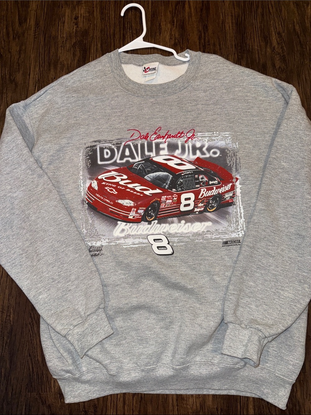 VINTAGE embroidered Dale Earnhardt Jr Budweiser NASCAR Crewneck Sweatshirt